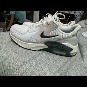 Nike Air Max White and Gray with Green Accents
